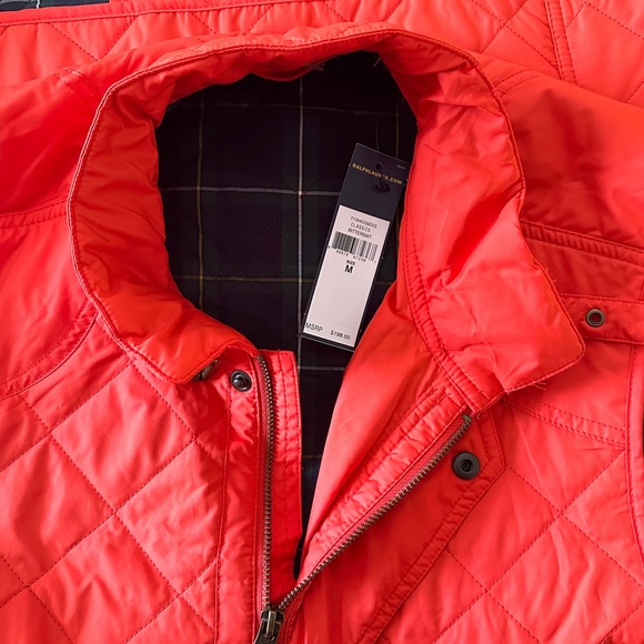 POLO RALPH LAUREN MEN’S QUILTED VEST IN ORANCH DIAMOND SIZE-M - Picture 8 of 9